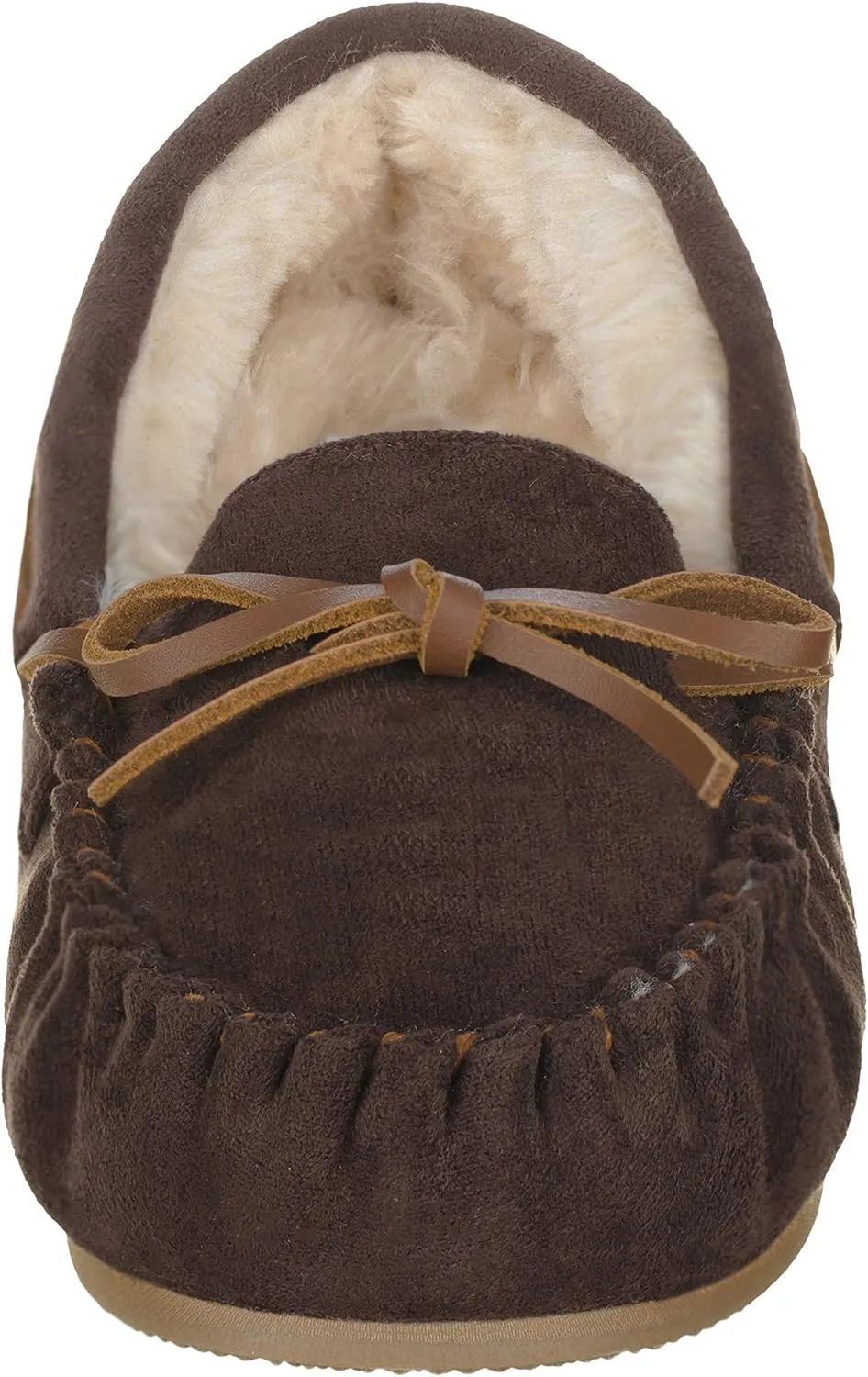 ILLUDE Women’s Moccasin Slipper Vegan Suede Faux Fur Lined Indoor Outdoor Moccasins Slip On Loafers Moccasins Shoes