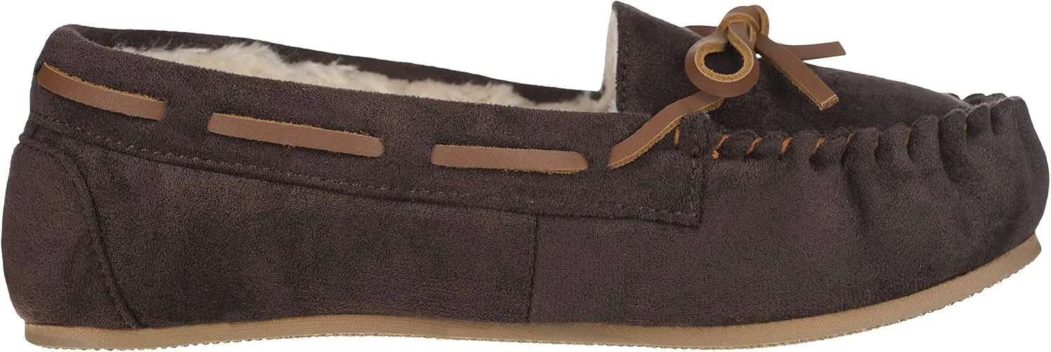 ILLUDE Women’s Moccasin Slipper Vegan Suede Faux Fur Lined Indoor Outdoor Moccasins Slip On Loafers Moccasins Shoes