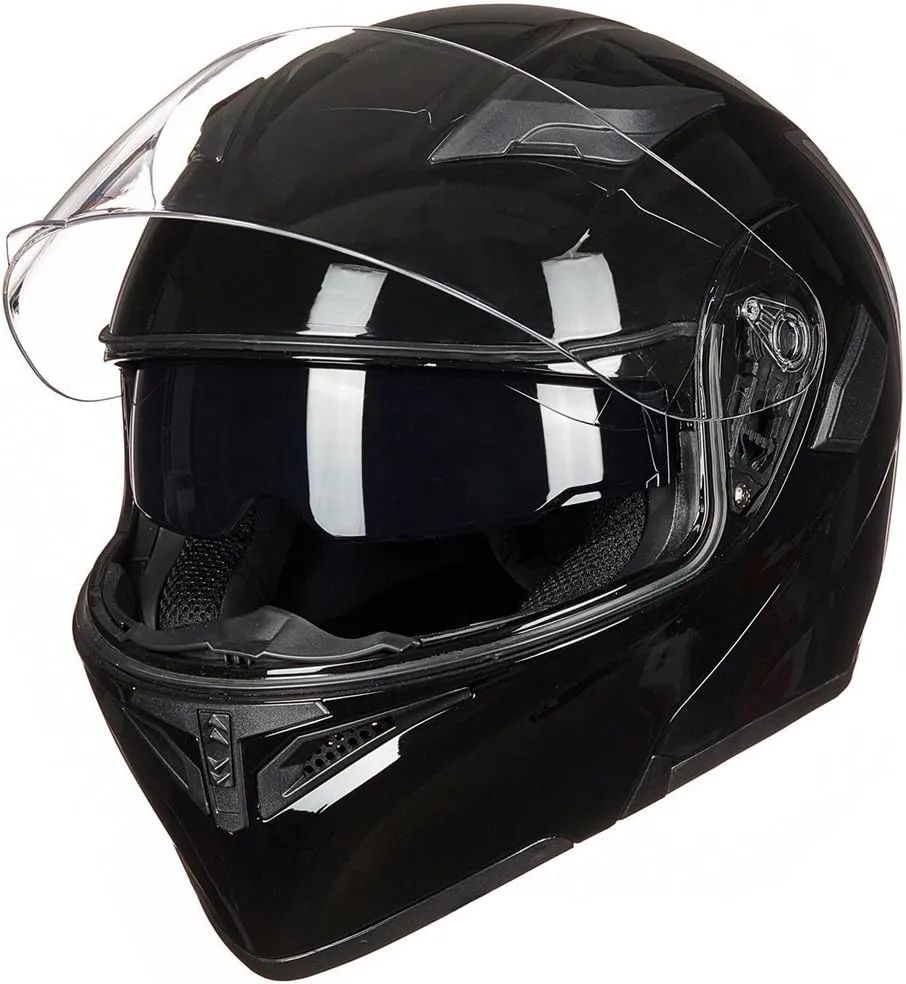 ILM Motorcycle Dual Visor Flip up Modular Full Face Helmet DOT 6 Colors Model 902