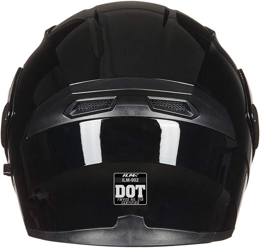 ILM Motorcycle Dual Visor Flip up Modular Full Face Helmet DOT 6 Colors Model 902