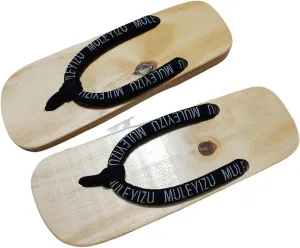 Japanese Couple Summer Wooden Indoor Outdoor Clog Shoes Unisex Cosplay Wood Versatile Non-Slip