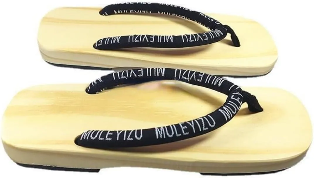 Japanese Couple Summer Wooden Indoor Outdoor Clog Shoes Unisex Cosplay Wood Versatile Non-Slip
