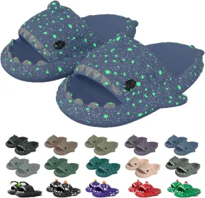 Jfxgjuv Luminous Shark Slides, Spooky Shark Slides, Cloud Shark Slides Angler Fish Slides Glow in The Dark Halloween Shark Slides Christmas Santa Shark Slides