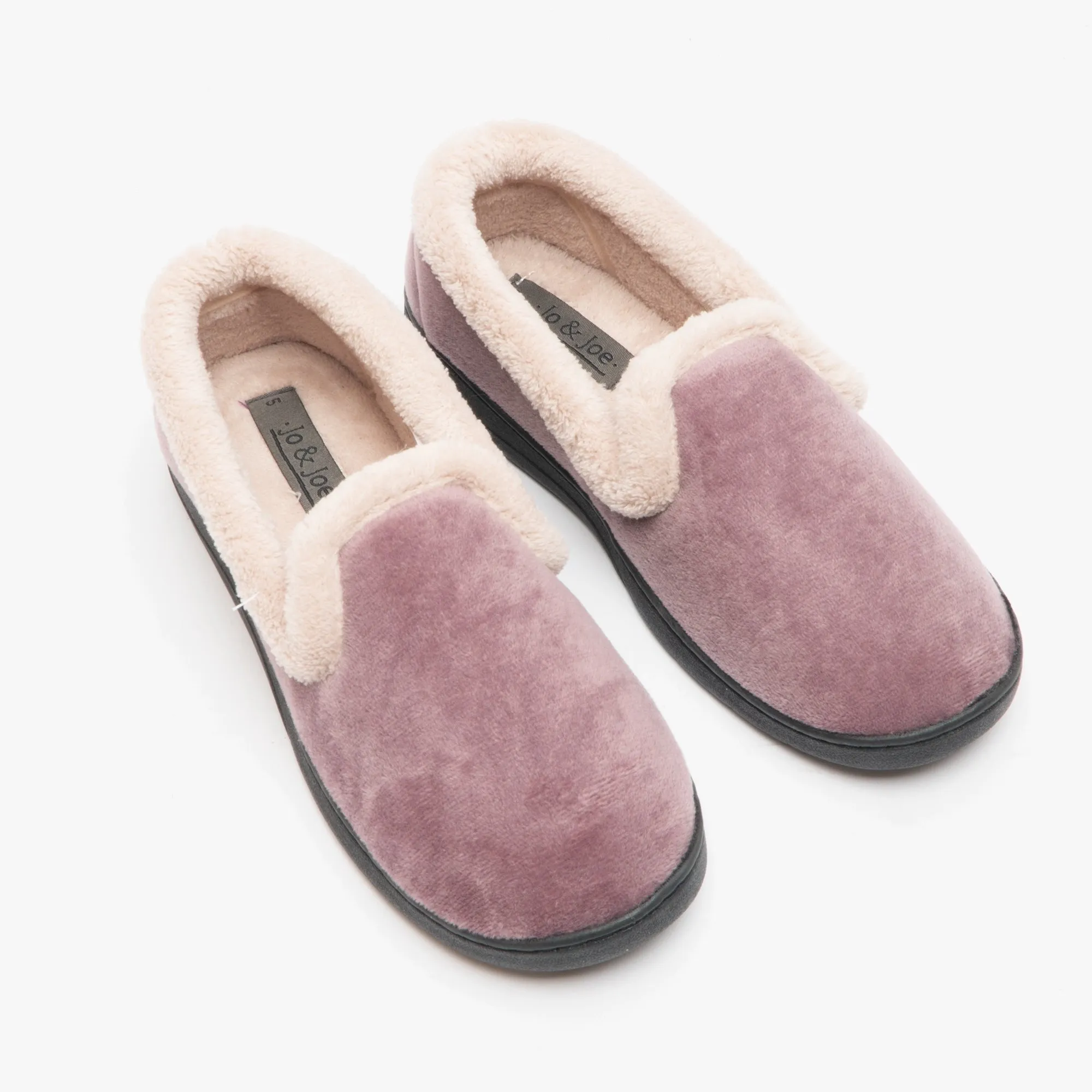 Jo & Joe CASHMERE Womens Velour Full Slippers Lilac