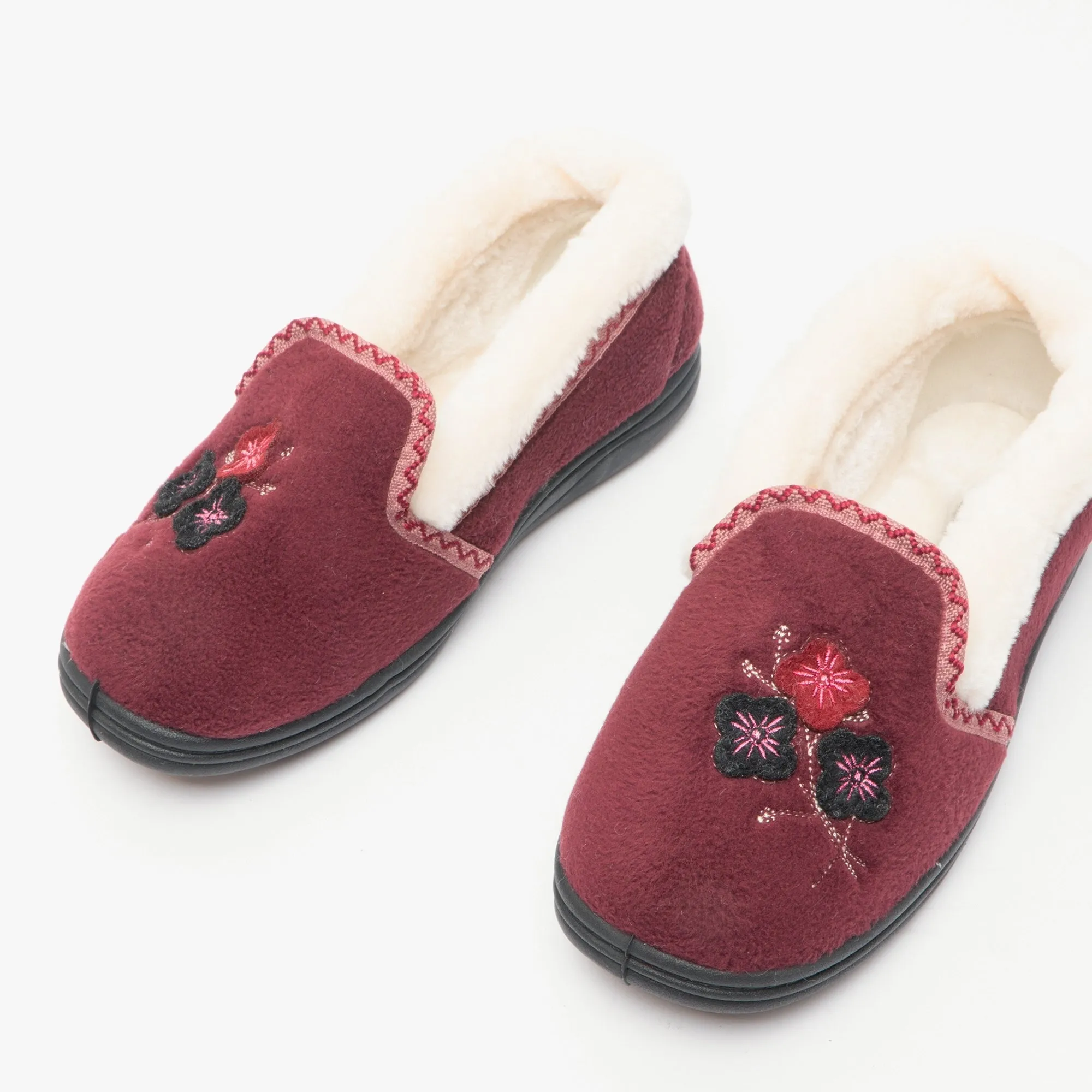Jo & Joe EDITH Womens Full Slippers Burgundy