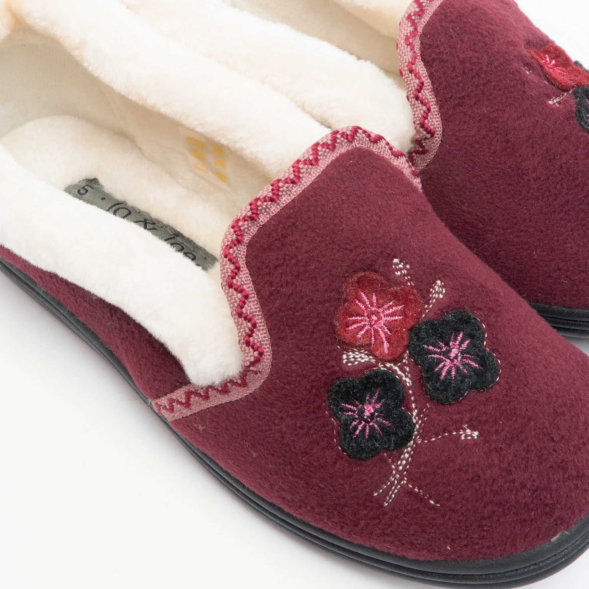 Jo & Joe EDITH Womens Full Slippers Burgundy