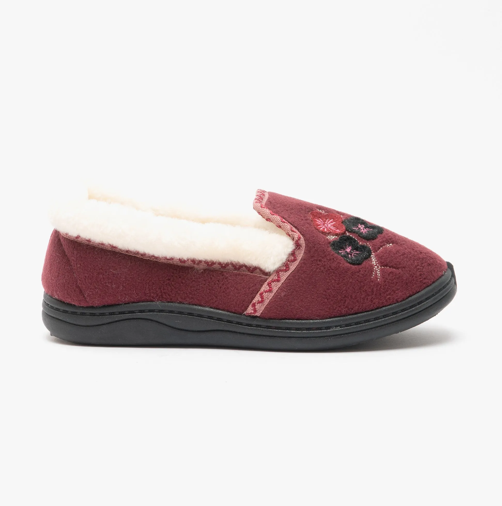 Jo & Joe EDITH Womens Full Slippers Burgundy