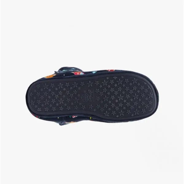 Joules CABIN Womens Textile Slippers Navy Bauble