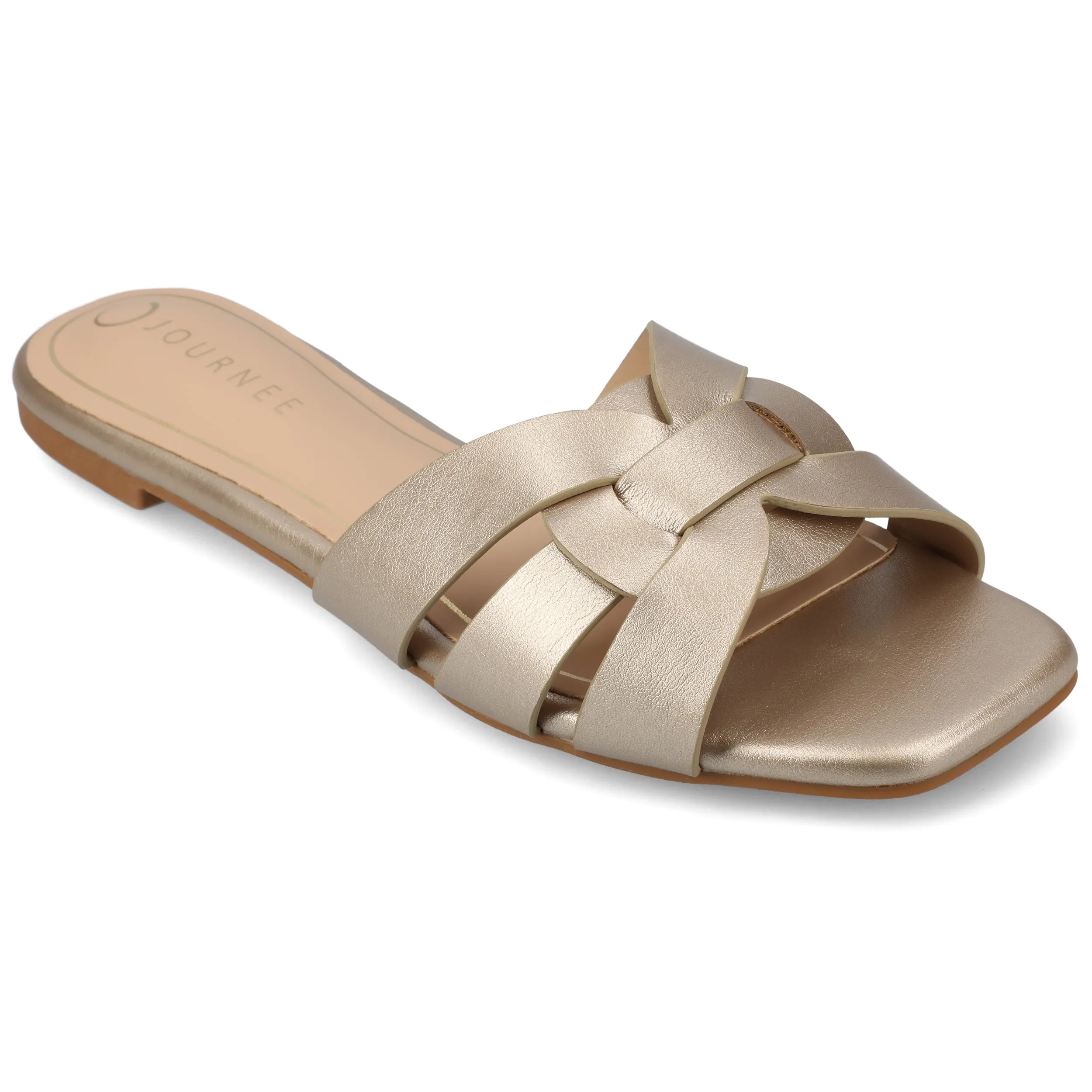 Journee Womens Arrina Wide Width Flat Sandals