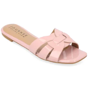 Journee Womens Arrina Wide Width Flat Sandals