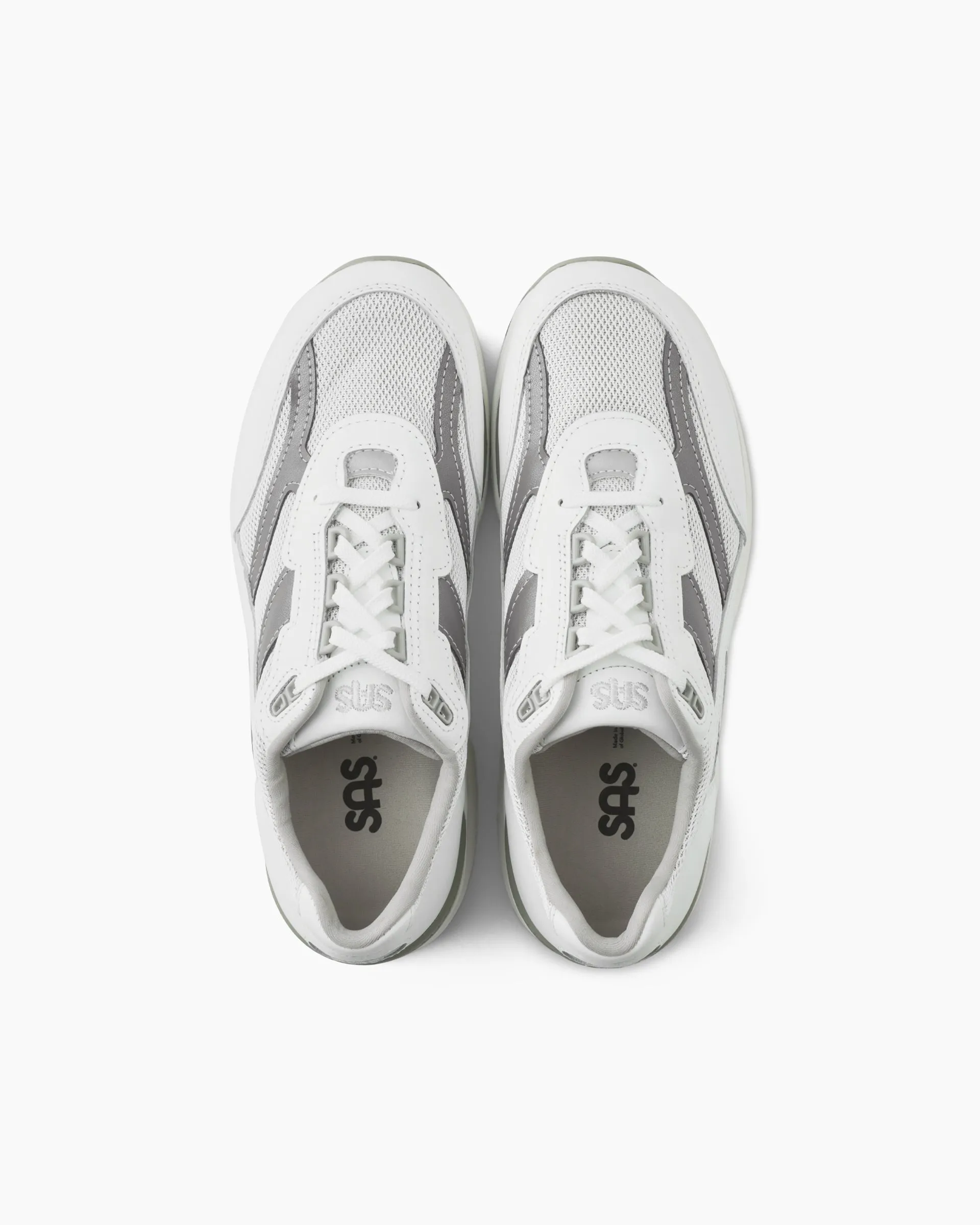 Journey Mesh Lace Up Sneaker White / Gray