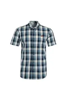 Judd Short Sleeve 100% Cotton Check Dusty Blue