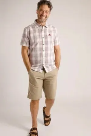 Judd Short Sleeve 100% Cotton Check Dusty White