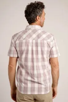 Judd Short Sleeve 100% Cotton Check Dusty White