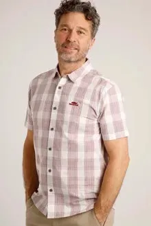 Judd Short Sleeve 100% Cotton Check Dusty White