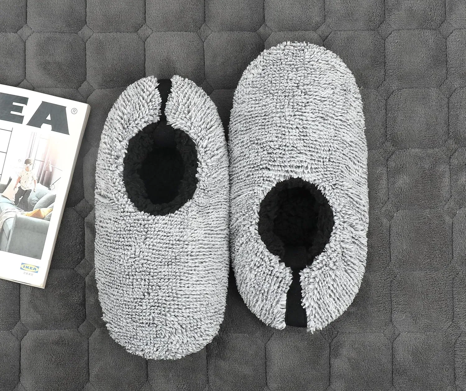Keyela Mens Slipper Socks With Non Skid Bottoms, Warm Slipper Socks With Grippers For Men, Fuzzy House Slippers