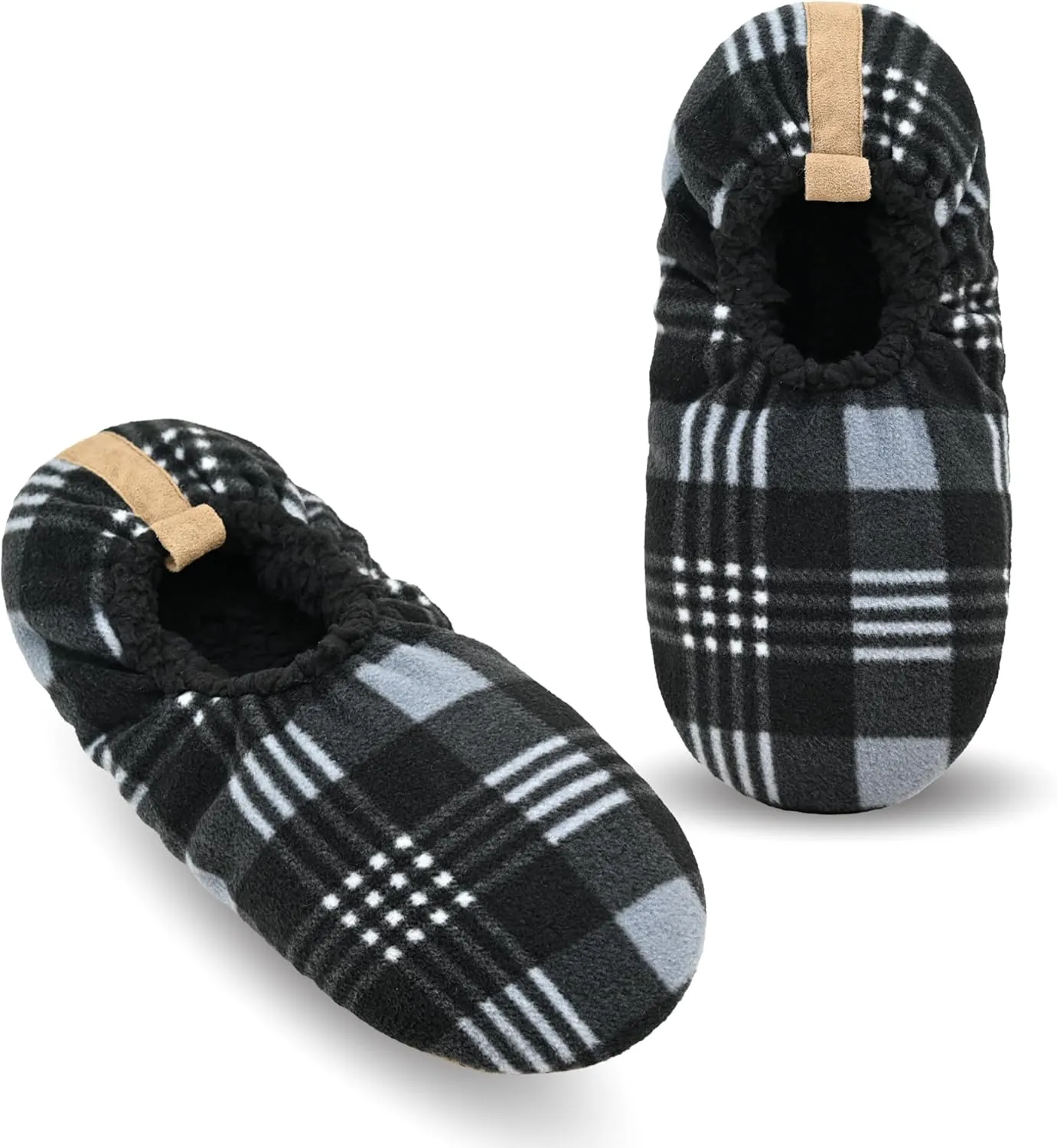 Keyela Mens Slipper Socks With Non Skid Bottoms, Warm Slipper Socks With Grippers For Men, Fuzzy House Slippers