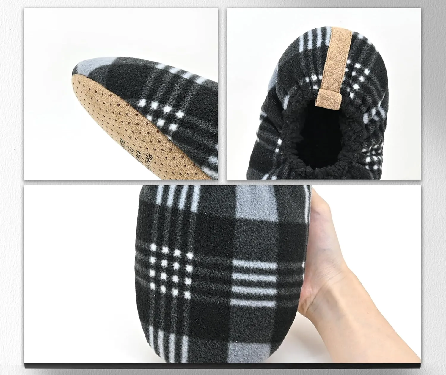 Keyela Mens Slipper Socks With Non Skid Bottoms, Warm Slipper Socks With Grippers For Men, Fuzzy House Slippers
