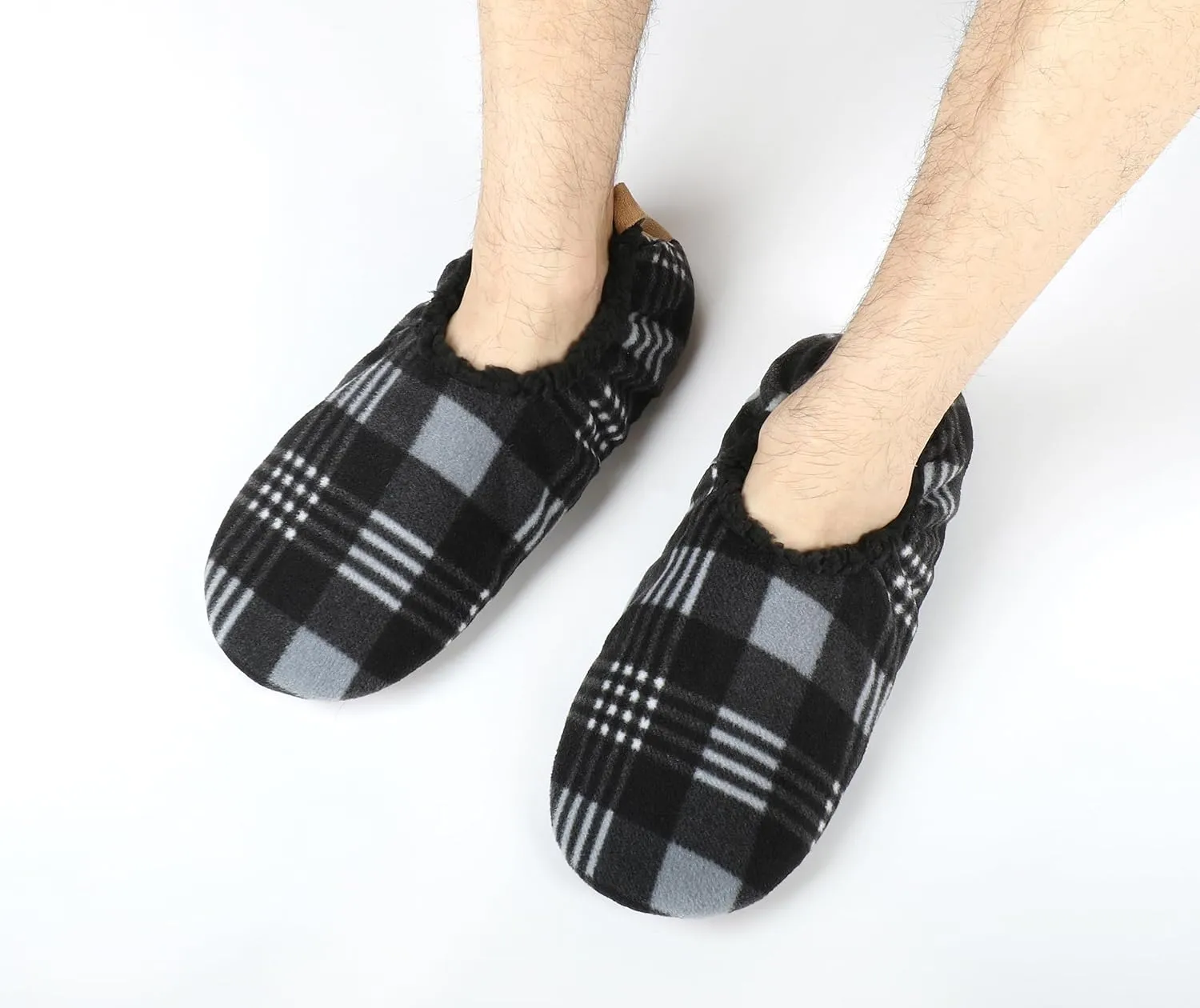 Keyela Mens Slipper Socks With Non Skid Bottoms, Warm Slipper Socks With Grippers For Men, Fuzzy House Slippers