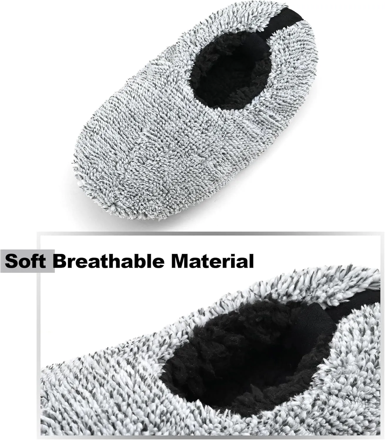 Keyela Mens Slipper Socks With Non Skid Bottoms, Warm Slipper Socks With Grippers For Men, Fuzzy House Slippers