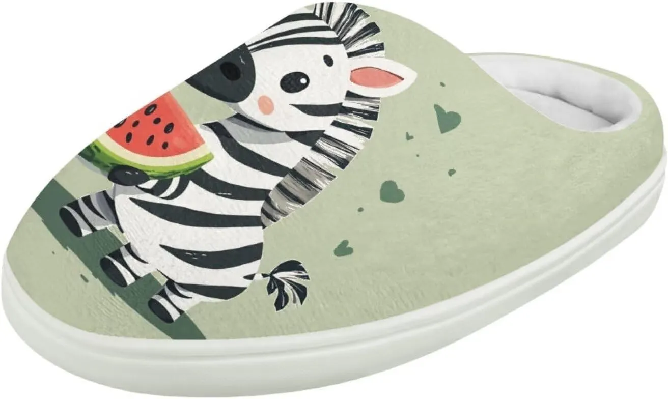 Kids Cute Slippers for Boy Girls Soft Fluffy Plush Slippers Animal Print House Shoes Non Slip Warm Slippers US 9-15