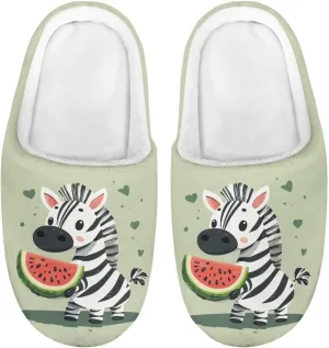Kids Cute Slippers for Boy Girls Soft Fluffy Plush Slippers Animal Print House Shoes Non Slip Warm Slippers US 9-15