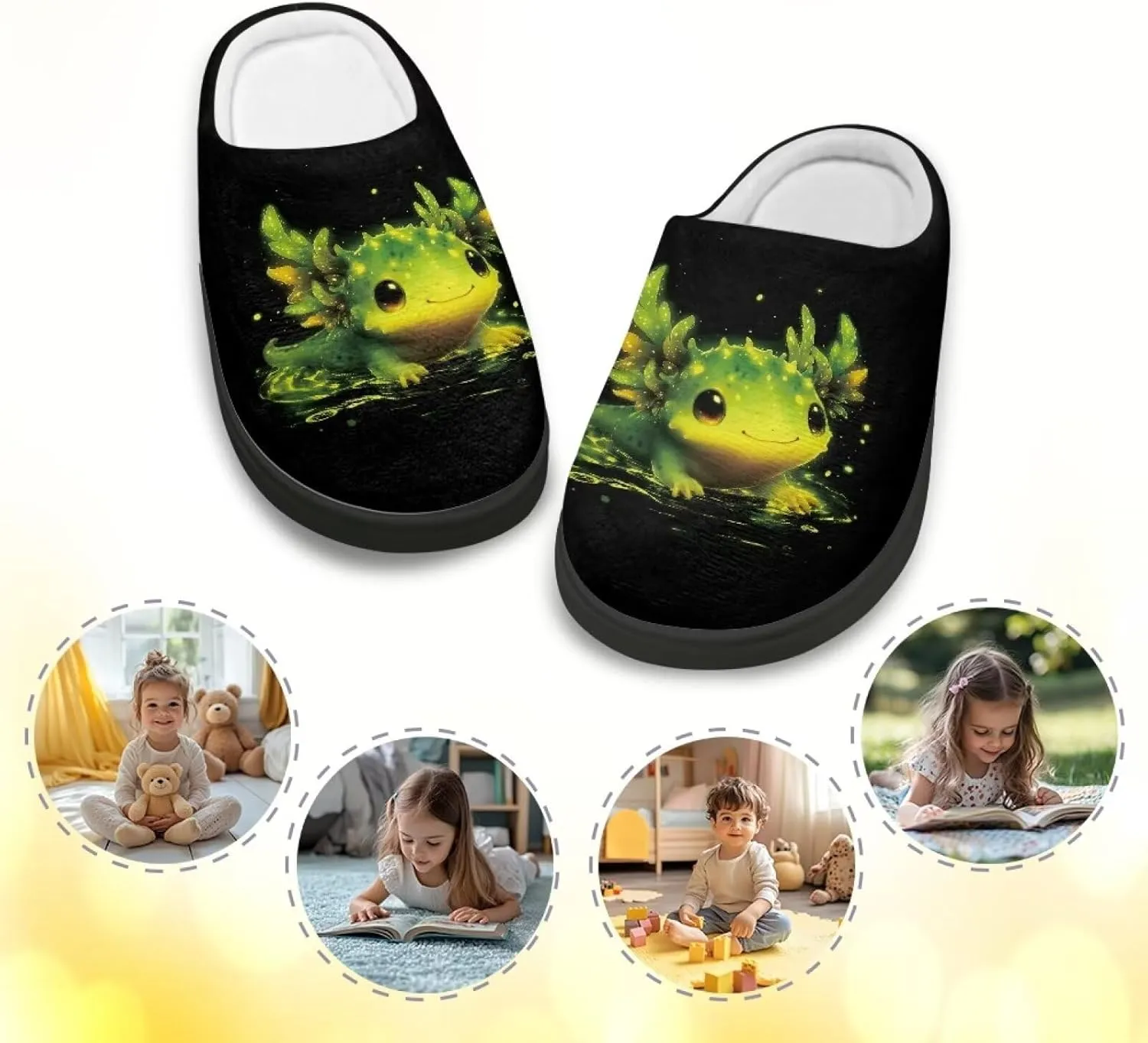 Kids Fluffy Slippers for Boys and Girls, Warm House Slippers for Winter, Soft Cozy Slippers for Indoor Outdoor Walking