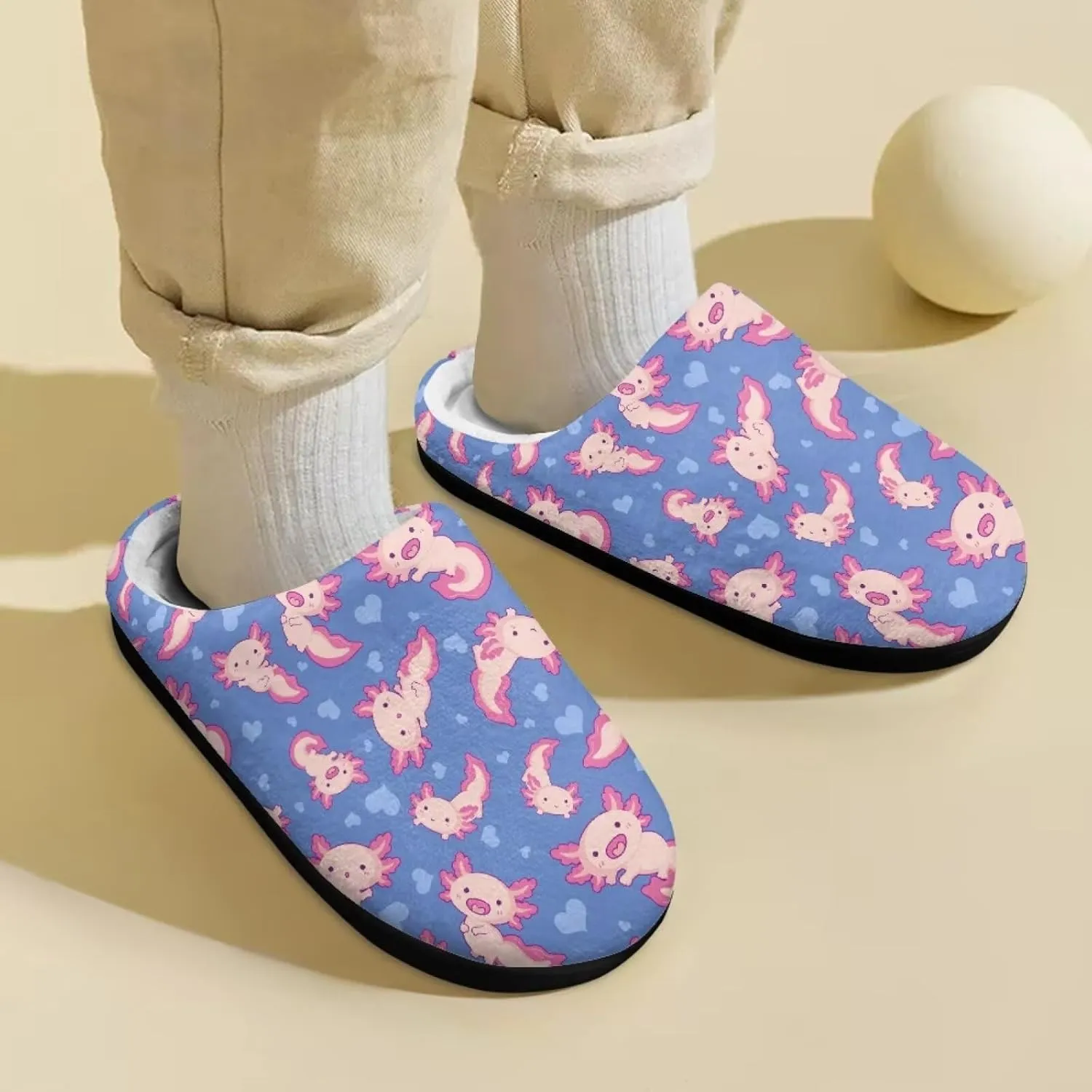 Kids Fluffy Slippers for Winter, Warm Closed Toe Home Slippers, Soft Cozy Scuff Slippers for Boys Girls