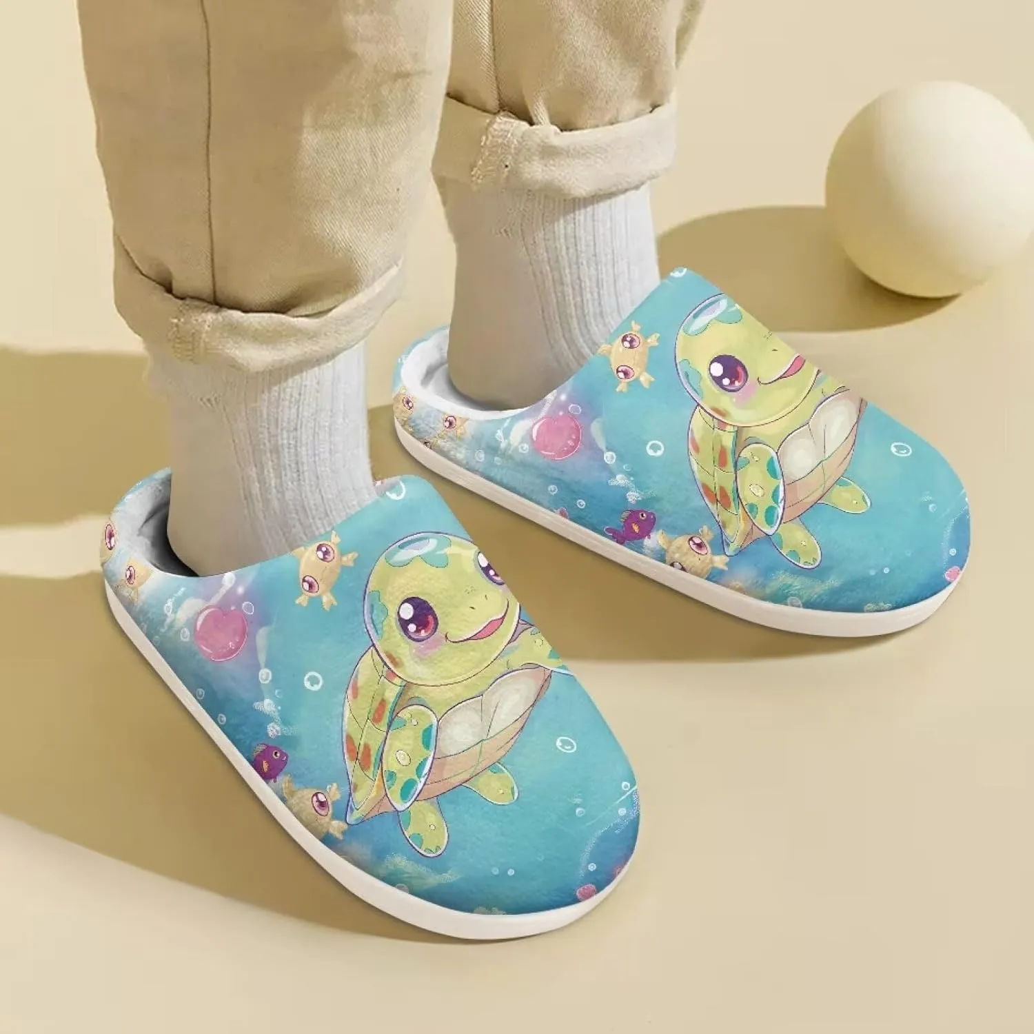 Kids Fluffy Slippers Girls Boys House Slippers Bedroom Non Slip Home Slippers Size 9-15