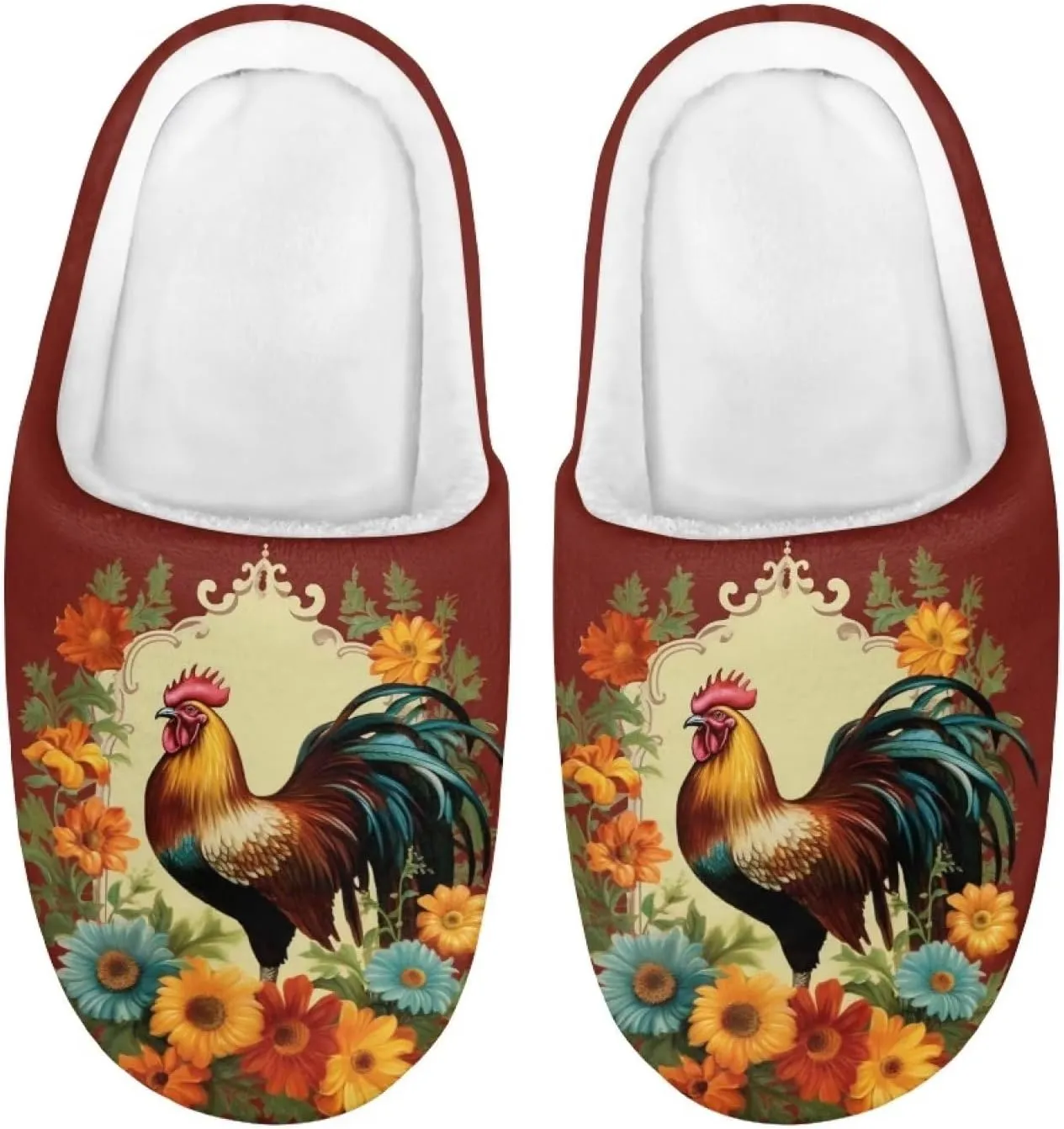 Kids House Slippers Size 9-14.5 Cute Slippers for Teen Girls Soft Plush Warm Bedroom Shoes White Sole
