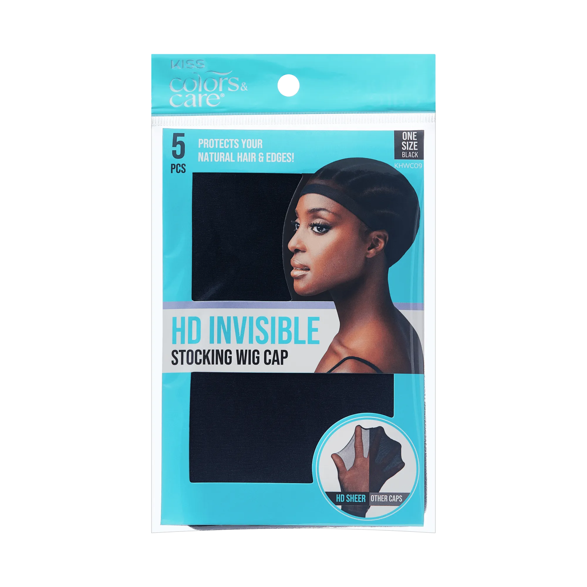 KISS Colors & Care HD Invisible Stocking Wig Cap - Black