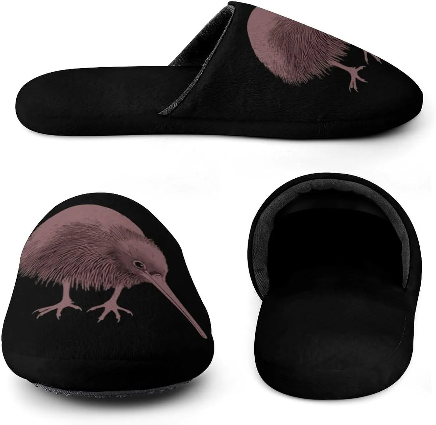 Kiwi Bird Men's Cotton Slippers Casual House Shoes Non-Slip Closed Toe House Shoes for Indoor Outdoor