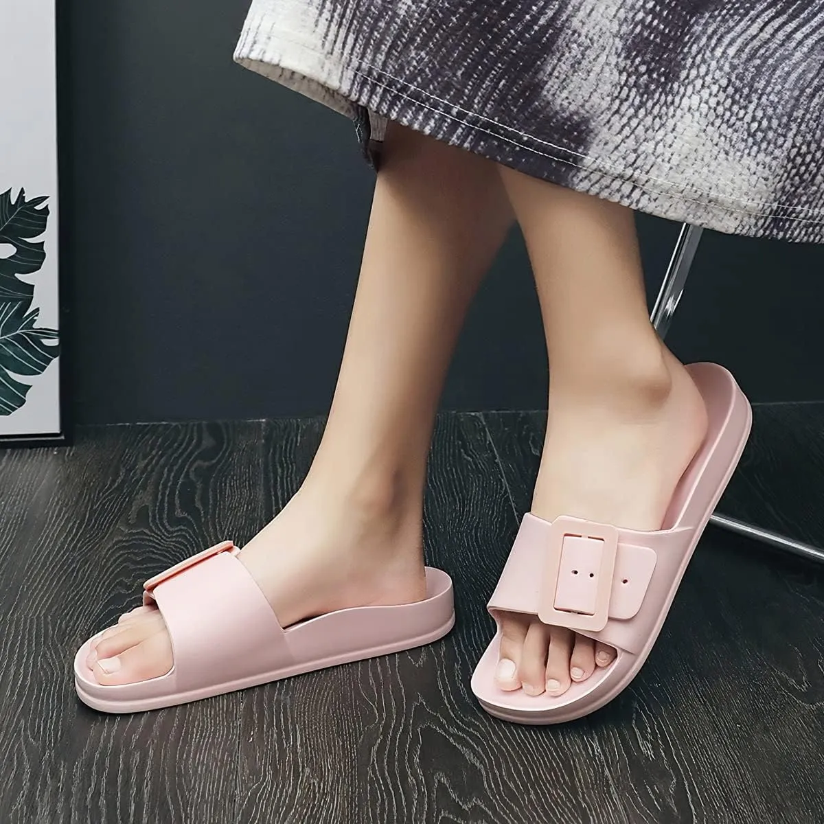 L LOUBIT Cloud Slides for Women with Arch Support Pillow Soft Recovery Sandals Lightweight Summer Beach Slippers Non-Slip Shower Shoes