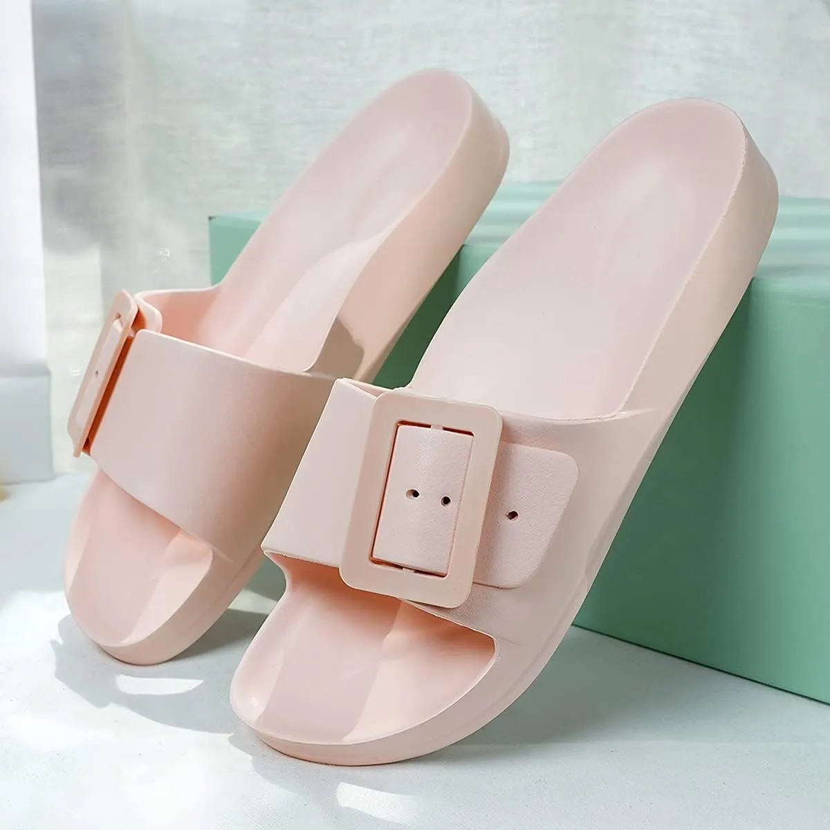 L LOUBIT Cloud Slides for Women with Arch Support Pillow Soft Recovery Sandals Lightweight Summer Beach Slippers Non-Slip Shower Shoes