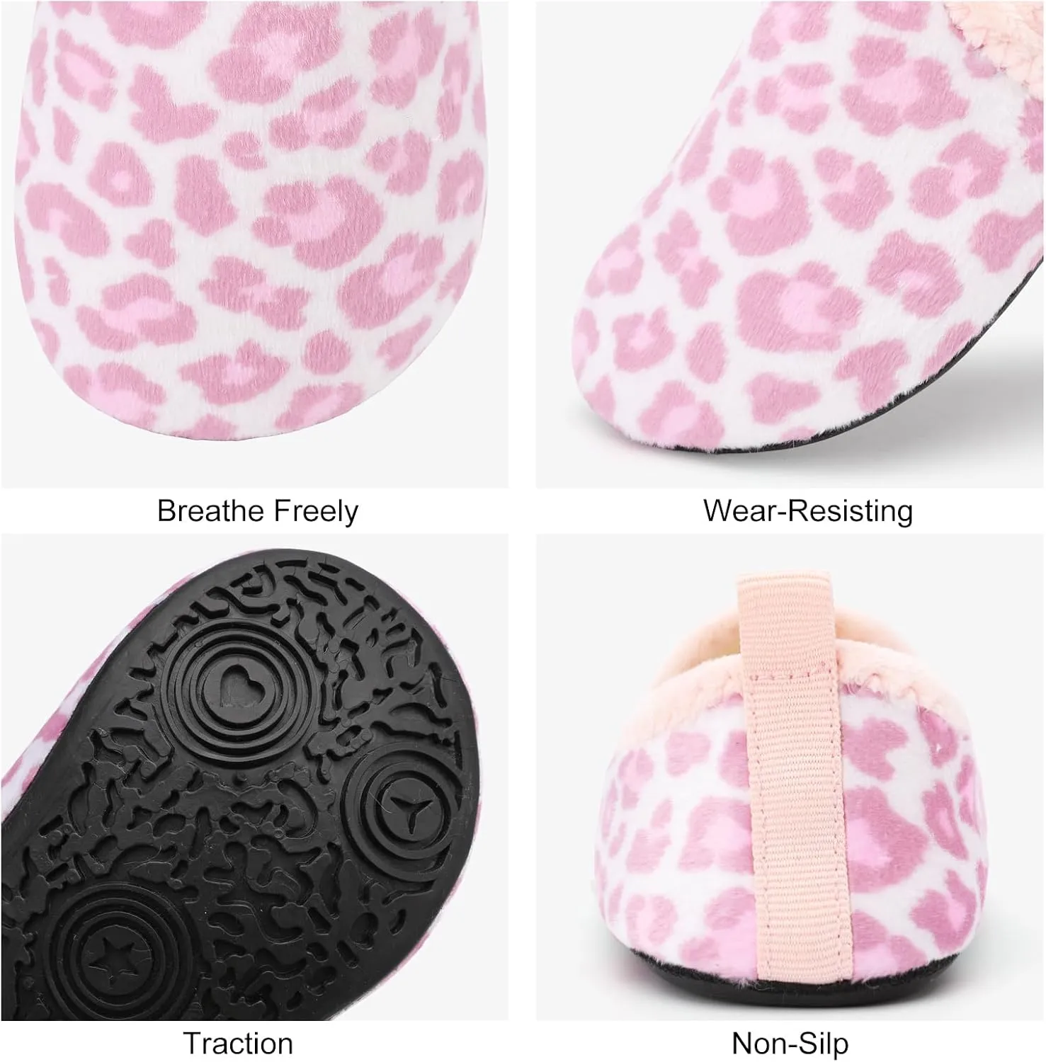 L-RUN Toddler Boys Girls House Slippers Indoor Home Shoes Warm Slipper Socks for Kids Baby Soft Winter Warm Walking Shoes
