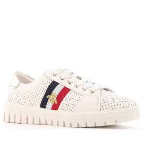 Laguna Quay Womens LEATHER Sneaker Elope White Gold.