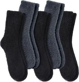 LANLEO 5/6 Pairs Womens Super Soft Fuzzy Plush Warm Winter Home Sleeping Slipper Socks