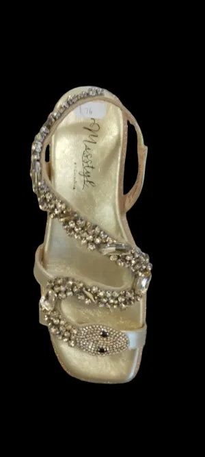 Laura Vita "Maxine" Sparky Leather Sandal in Gold