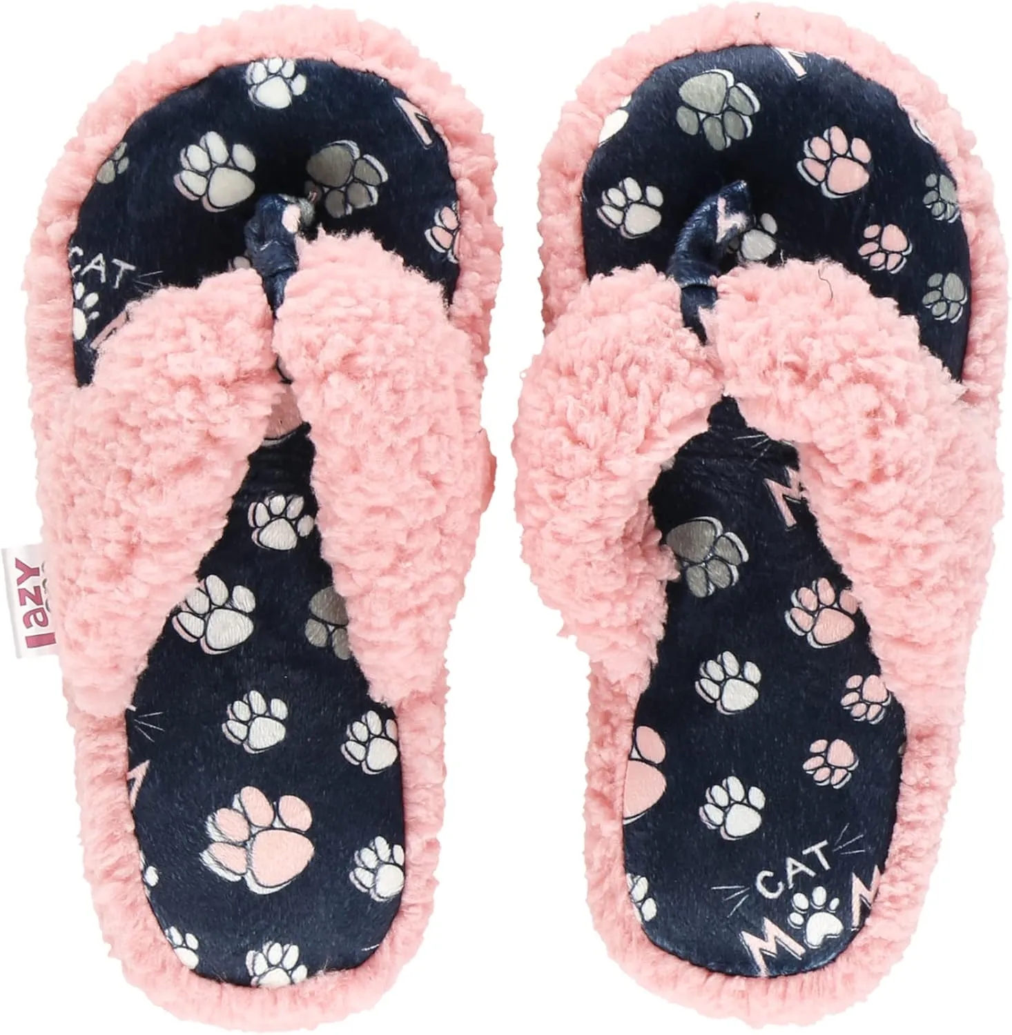 Lazy One Spa Flip-Flop Slippers for Women, Girls' Fuzzy House Slippers