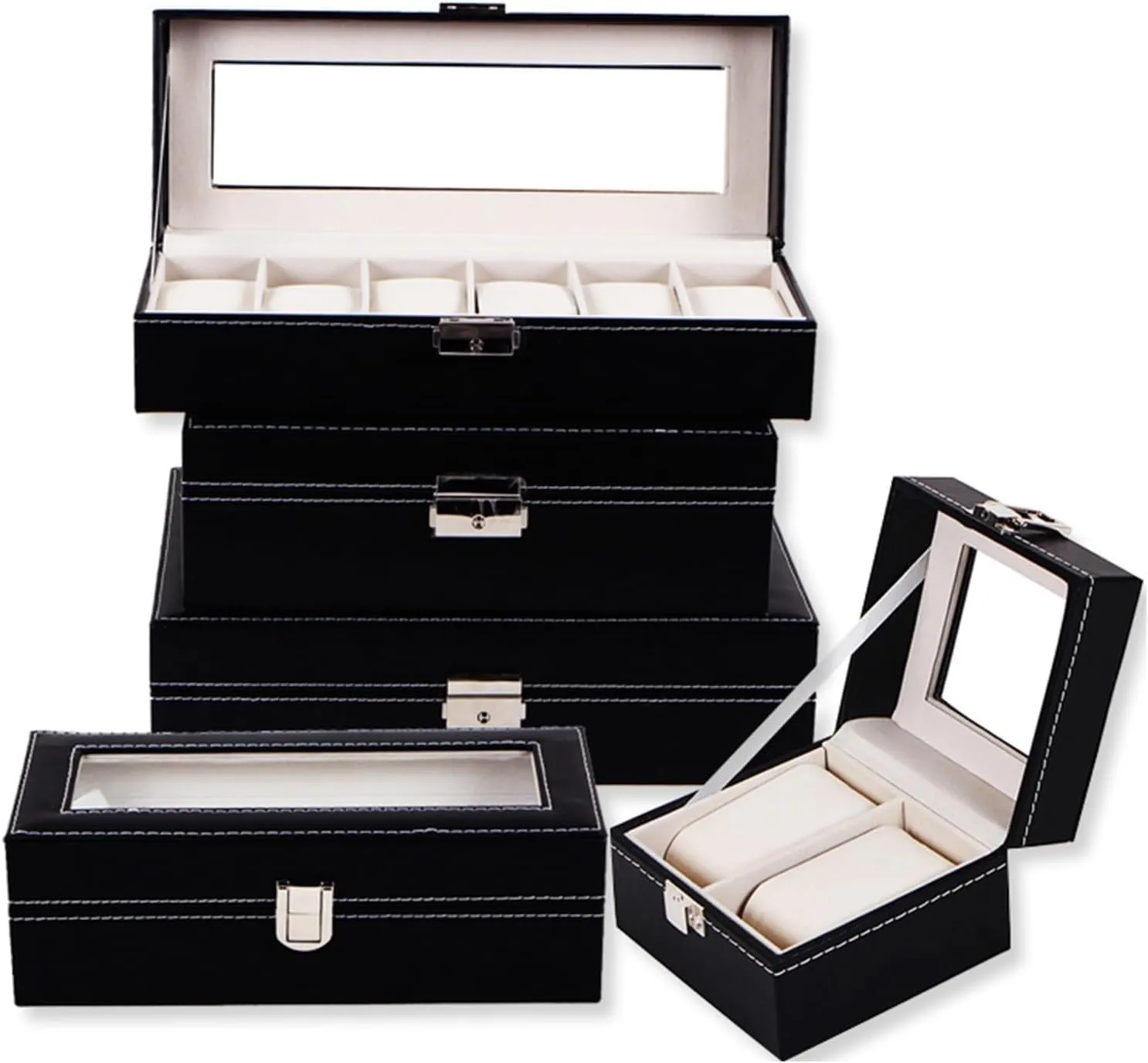Leather Watch Box Household Watch Box Storage Box Display Box Mechanical Watch Jewelry Box, And WoWatch Storage Box.(12 Slots)
