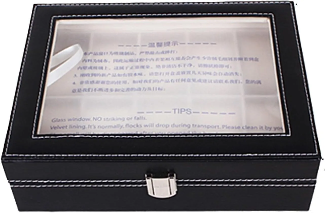 Leather Watch Box Household Watch Box Storage Box Display Box Mechanical Watch Jewelry Box, And WoWatch Storage Box.(12 Slots)
