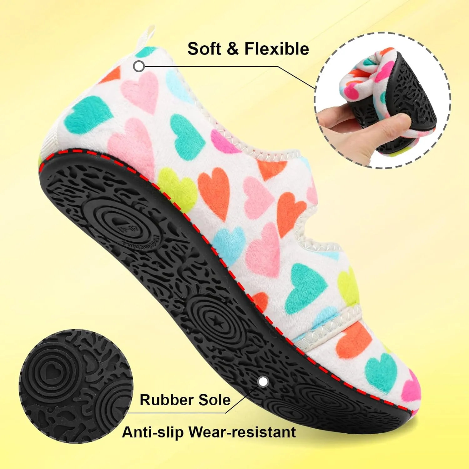 LeIsfIt Womens Slippers Adjustable Diabetic Slippers Wide Soft Arthritis Edema House Shoes Warm Fuzzy Slipper Socks with Rubber Sole