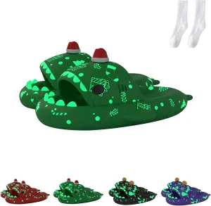 LELEBEAR Christmas Shark Slides, Santa Shark Slides, Shark Slides Glow in the Dark