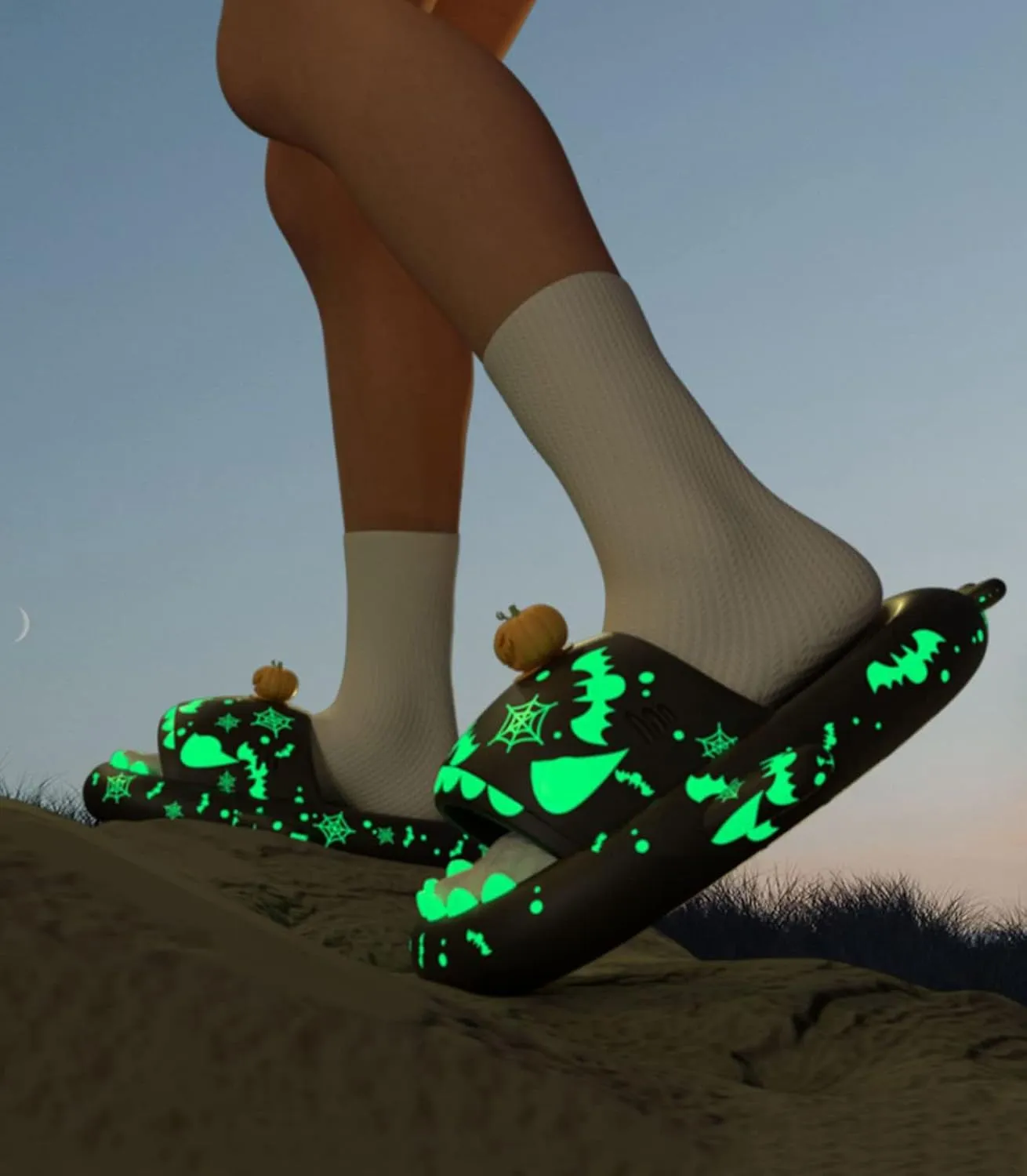 LELEBEAR Christmas Shark Slides, Santa Shark Slides, Shark Slides Glow in the Dark
