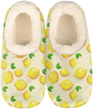 Lemon Themed Slippers for Women Men Cozy Non-slip House Shoes Winter Warm Indoor Slipper