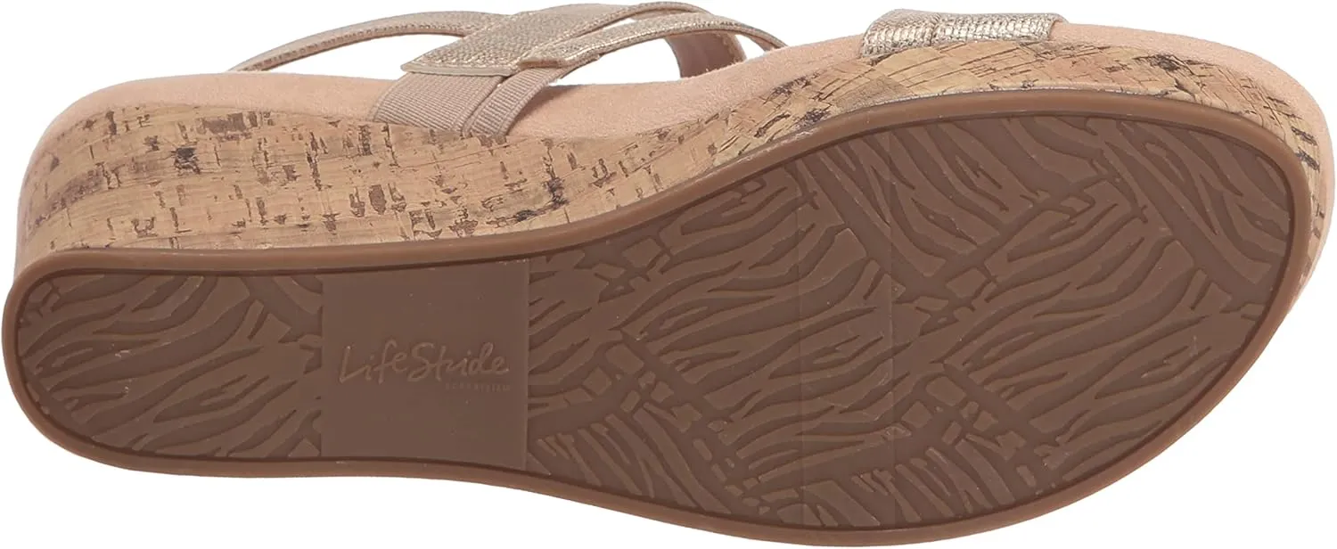 LifeStride Women's Discover Strappy Platform Wedge Sandal