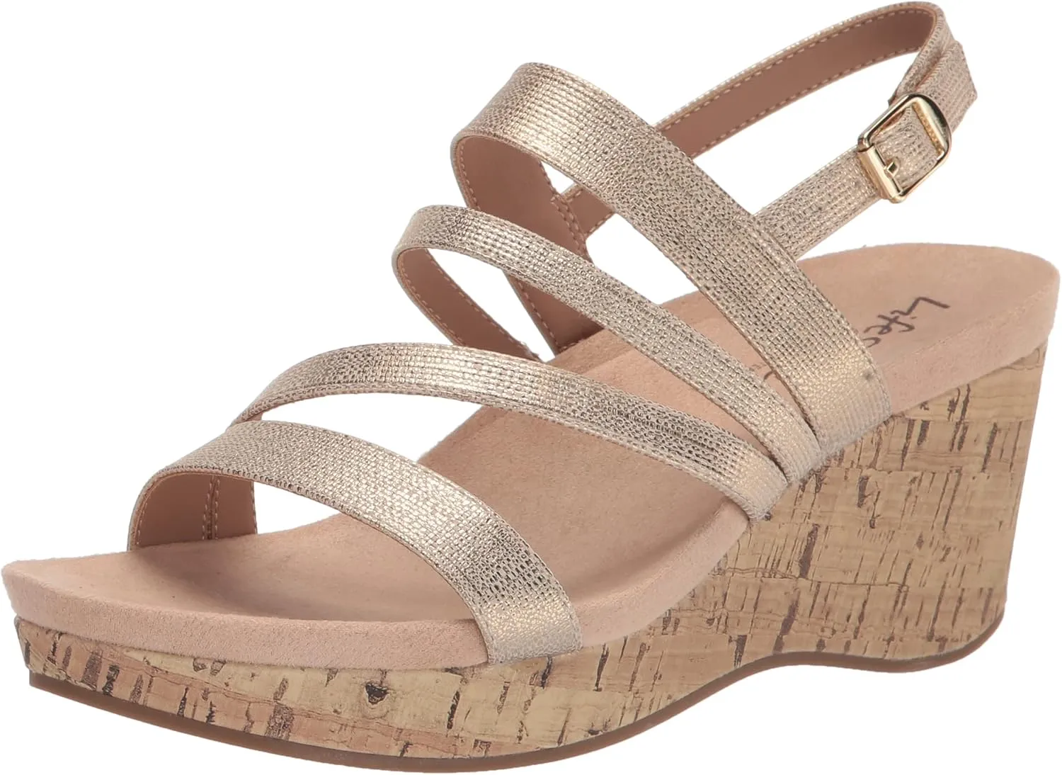 LifeStride Women's Discover Strappy Platform Wedge Sandal
