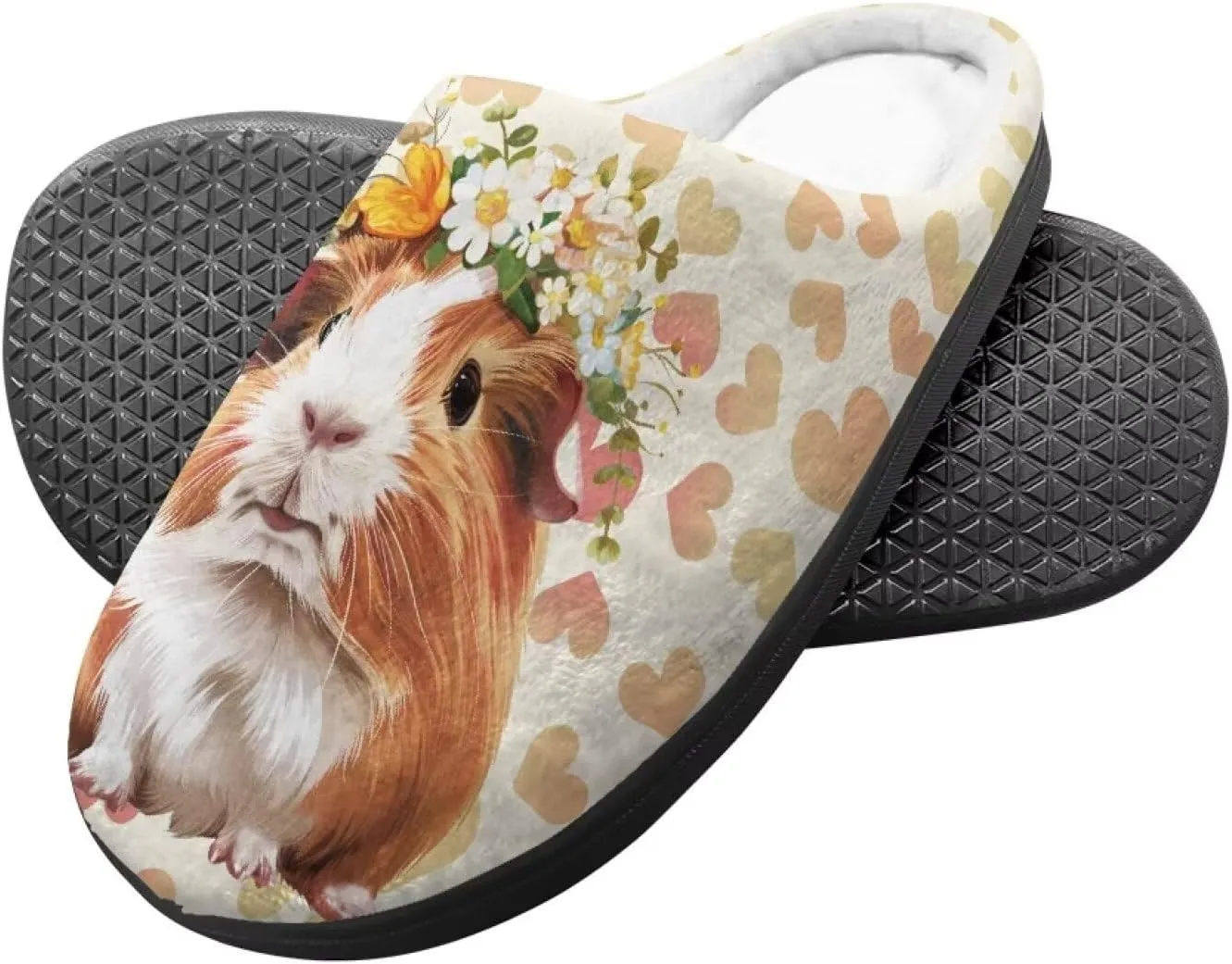 Little Girls Slippers Indoor Comfort Cute Pattern Size 9-15 Black