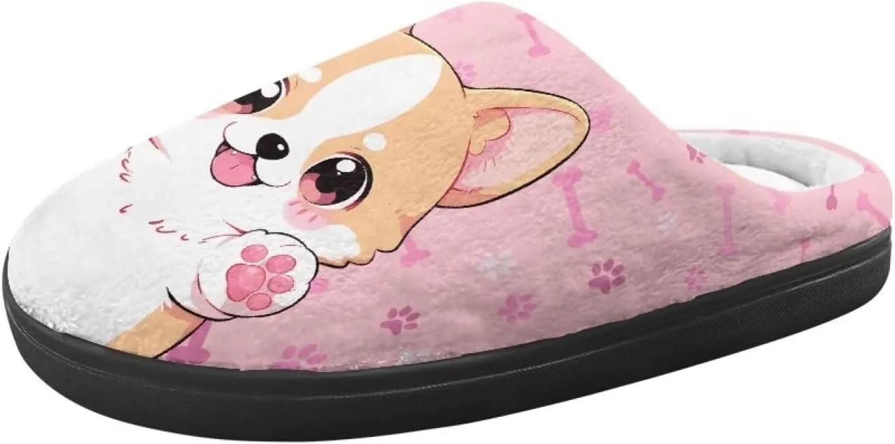 Little Girls Slippers Indoor Comfort Cute Pattern Size 9-15 Black