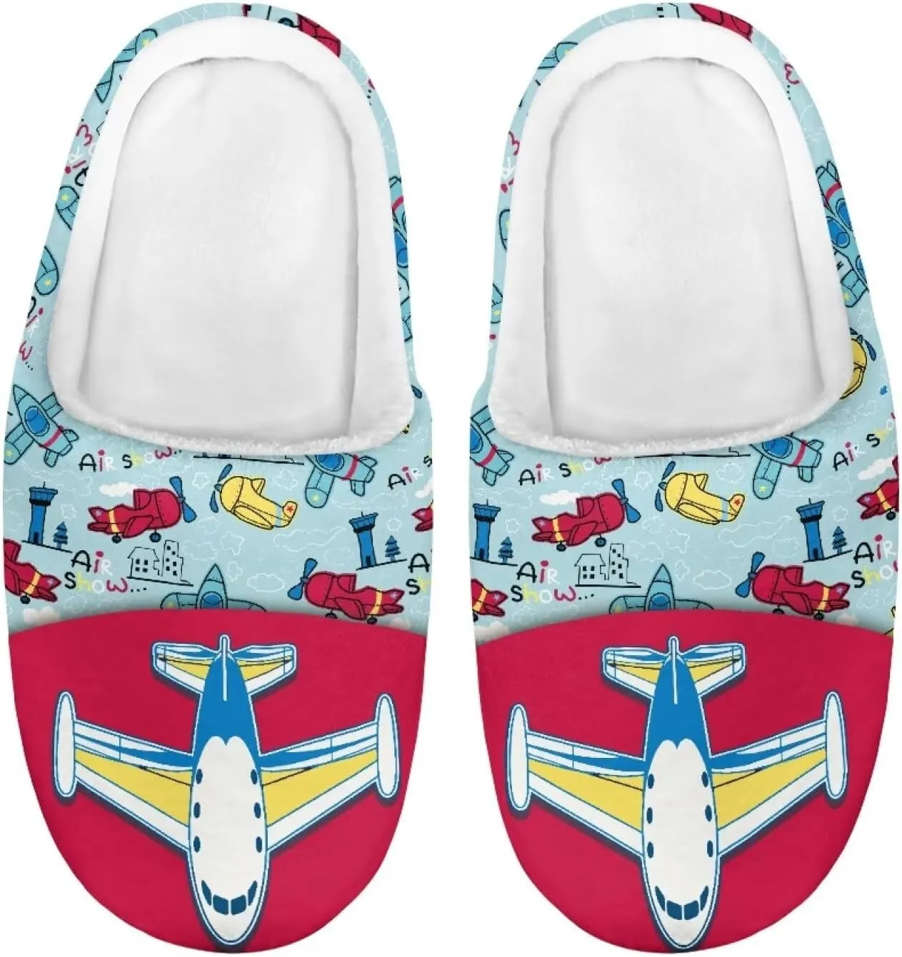 Little Kids Boys Girls House Cotton Slippers Cute Indoor Fluffy Slides Comfortable Elastic Warm Shoes for Yard Size 9-15 Black Sole
